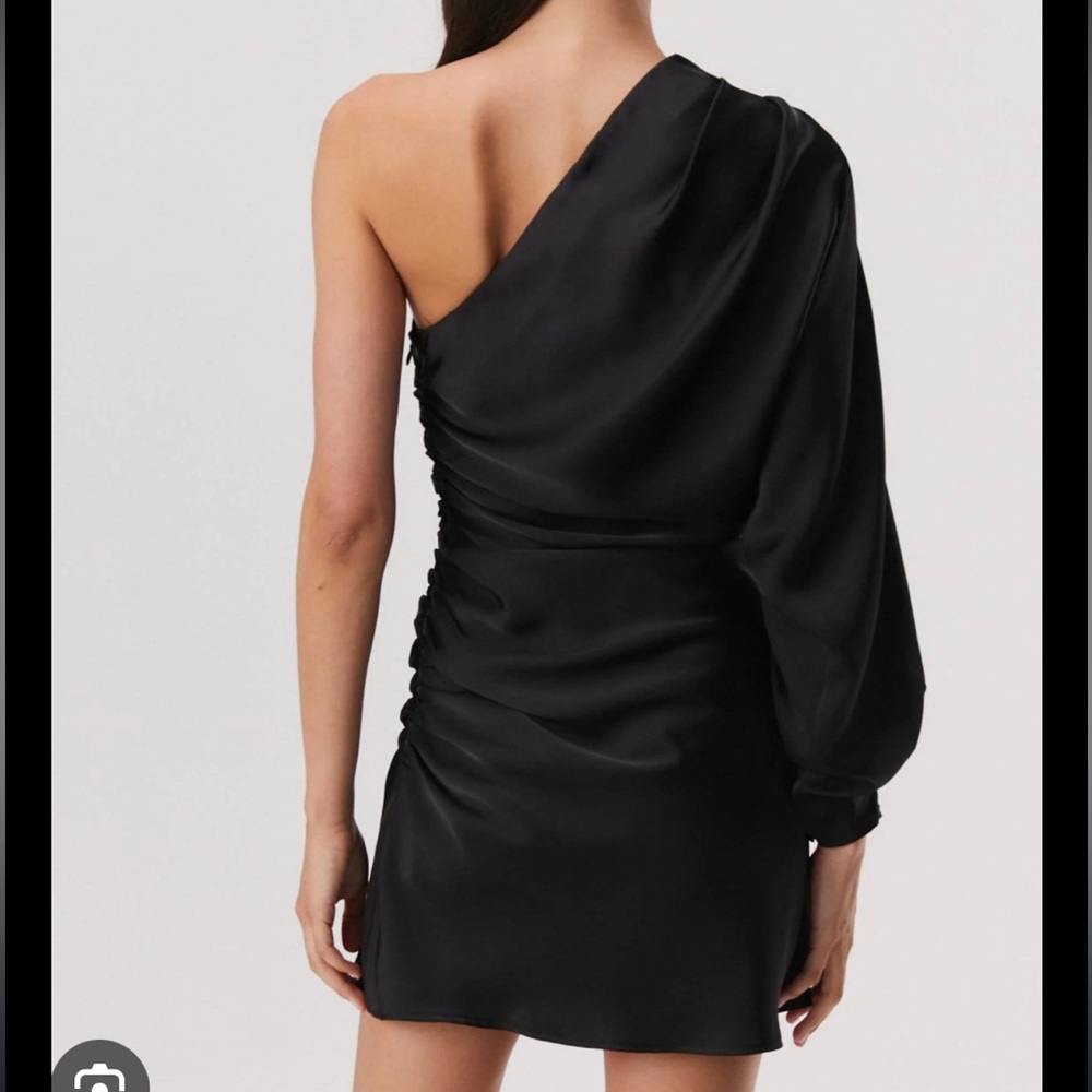 MISHA Achelle One Shoulder Satin Mini Dress - Picture 3 of 3